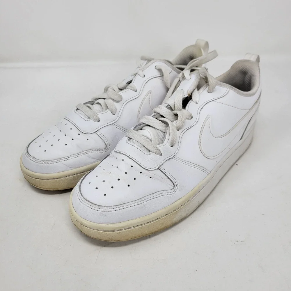 Nike Shoes Boys 7Y Court Borough 2 Sneaker Lace Up‎ White Swoosh BQ5448-100 Kids